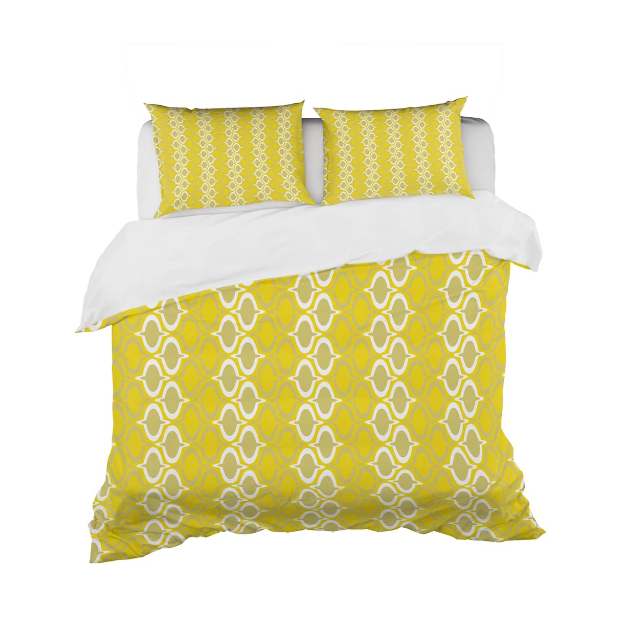 Designart 'Yellow Pattern' Modern Bedding Set - Duvet Cover & Shams